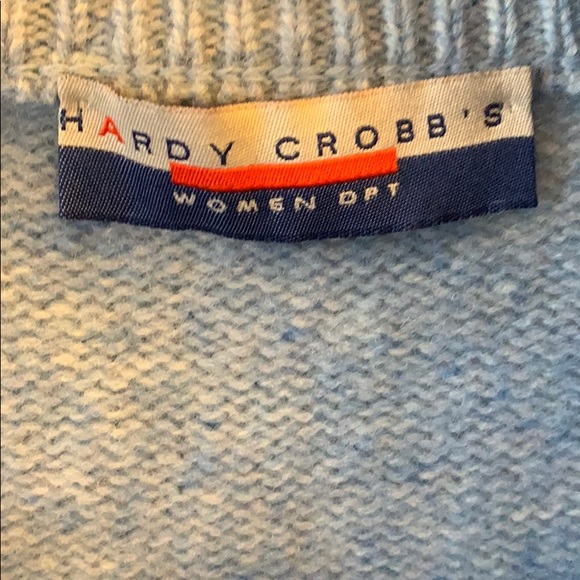 Hardy Crobb's vintage large lamb wool powder blue cardigan vtg woolmark - Picture 4 of 5